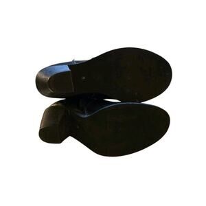 J. Mark Black Ankle Boots Size 8 Zips Side Buckles